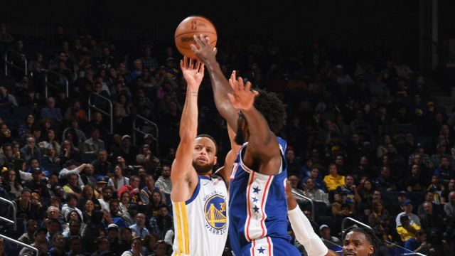 76人107-119勇士 恩比德14+7末节伤退库里37+8+7