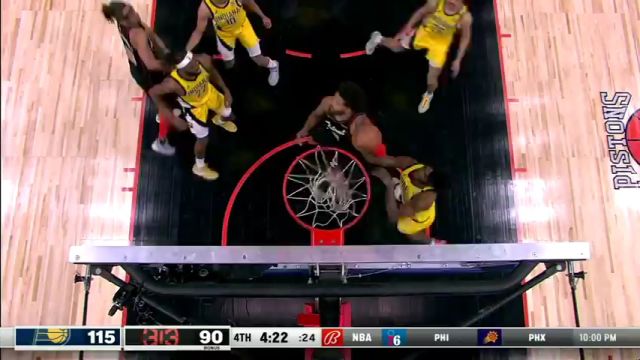 NBA常规赛：步行者vs活塞第4节英文原声回放