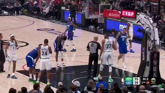 NBA常规赛：森林狼vs快船第2节中文解说回放