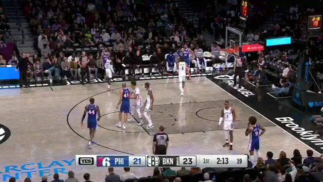 NBA常规赛：76人vs篮网第1节中文解说回放