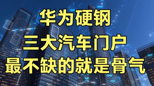 华为硬钢国内三大汽车门户,唯独不缺的就是骨气!