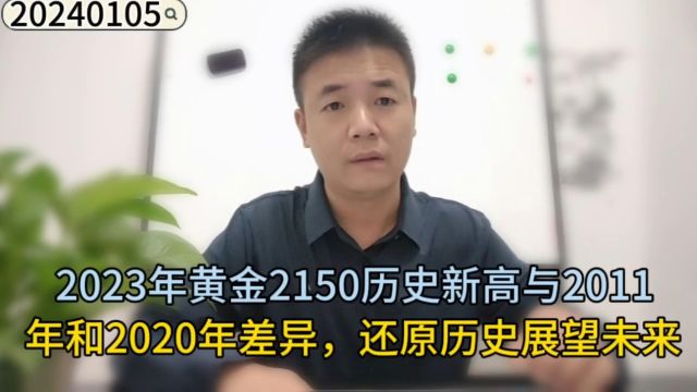 2023年黄金2150历史新高与2011年和2020年差异,还原历史展望未来