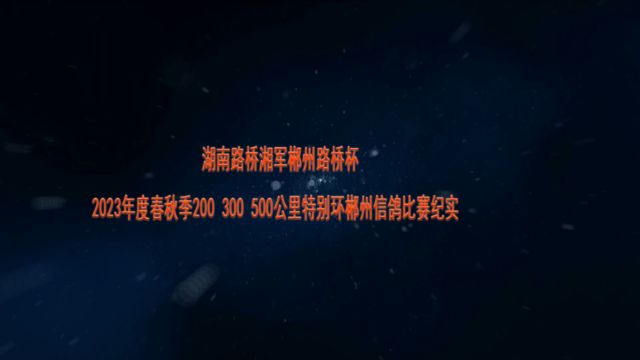湖南路桥湘军郴州路桥杯2023年度春秋200 300 500 公里特别环郴州信鸽比赛纪实