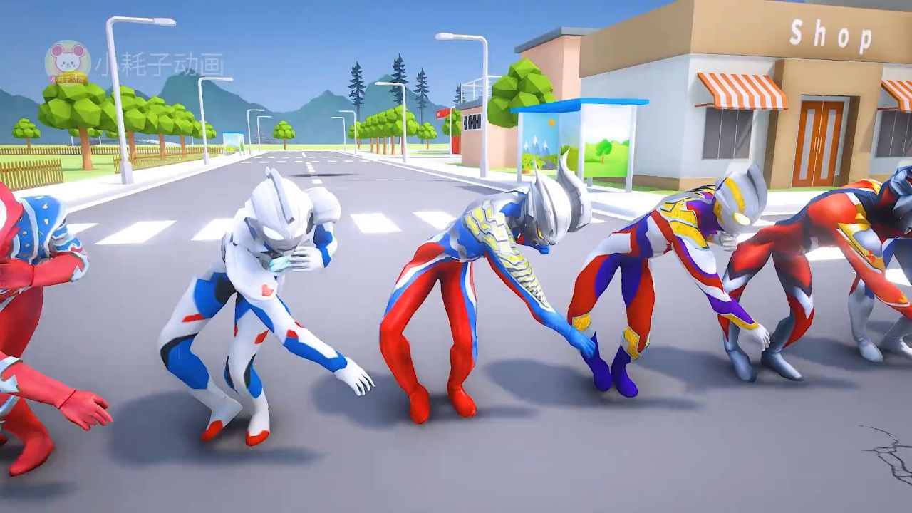 奥特曼和怪兽比赛跳科目三