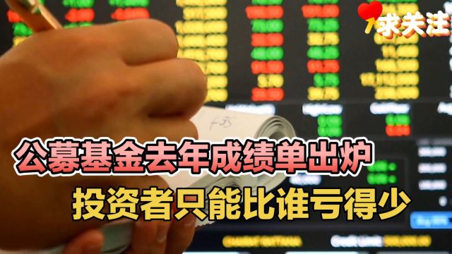 公募基金去年成绩单出炉,投资者只能比谁亏得少