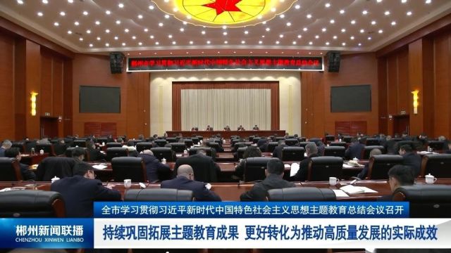 全市学习贯彻习近平新时代中国特色社会主义思想主题教育总结会议召开 持续巩固拓展主题教育成果 更好转化为推动高质量发展的实际成效