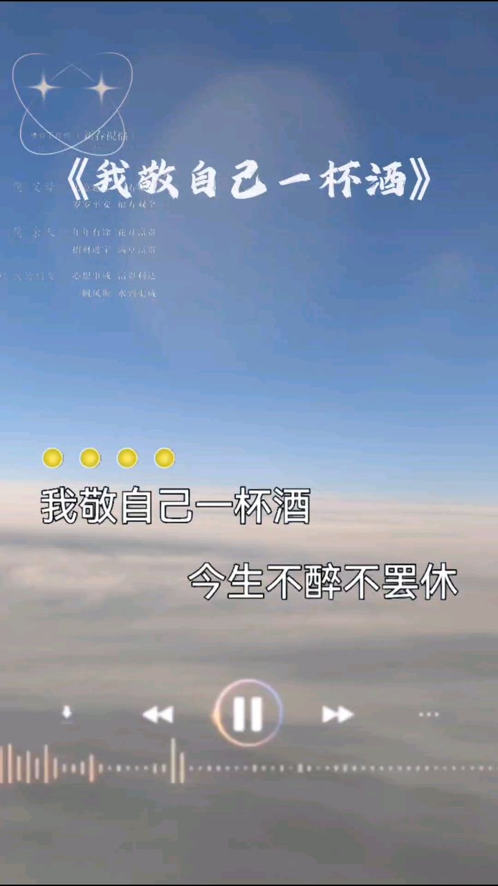 我敬自己一杯酒