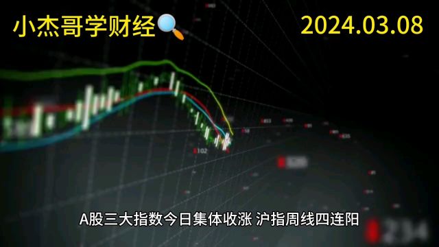 A股收涨:沪指周线四连阳 北向资金净买入60亿