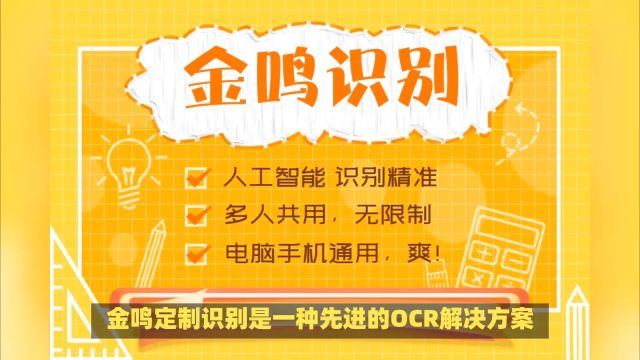 金鸣定制识别:OCR领域的佼佼者,助力数据抽取与识别