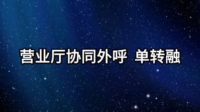 营业厅协同外呼【单转融】50M