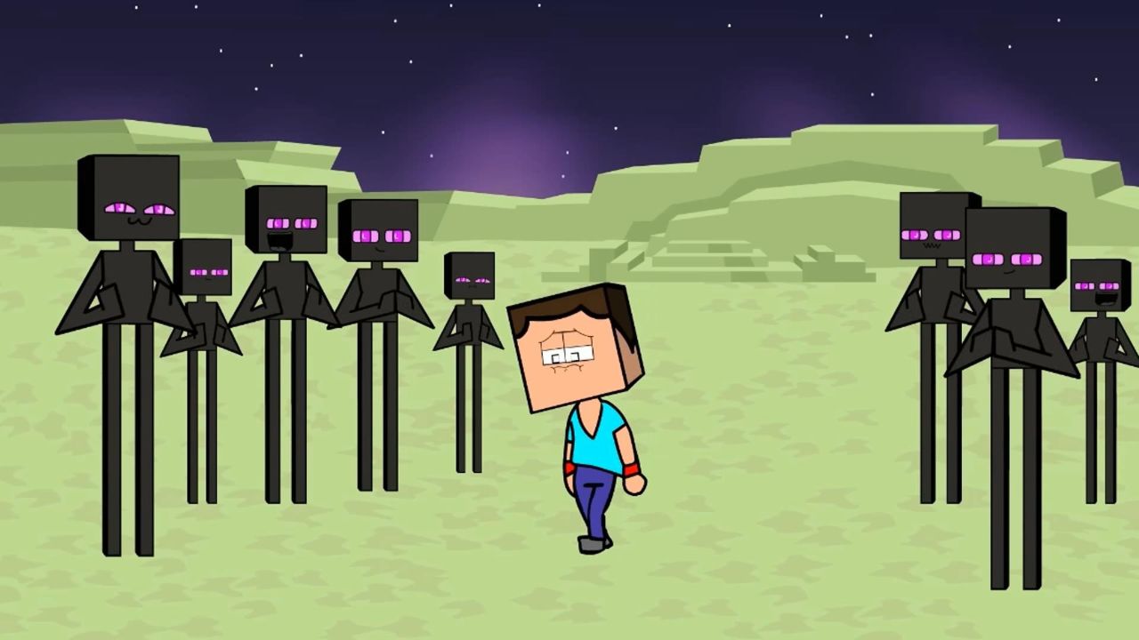 游戏动画:史蒂夫以最快的速度通关,但却高兴不起来