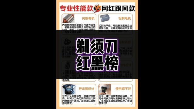 剃须刀哪个牌子好?剃须刀红黑榜测评推荐