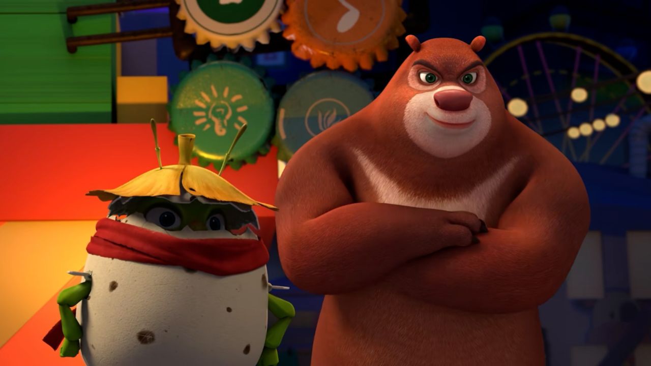 蛋壳侠霸气来袭,用功夫拯救被欺压光头强,霸气对抗绿头苍蝇