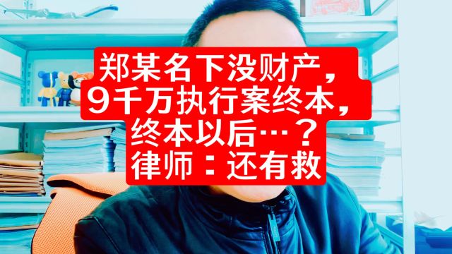 郑某名下没财产,9千万执行案终本?律师:也不是没救