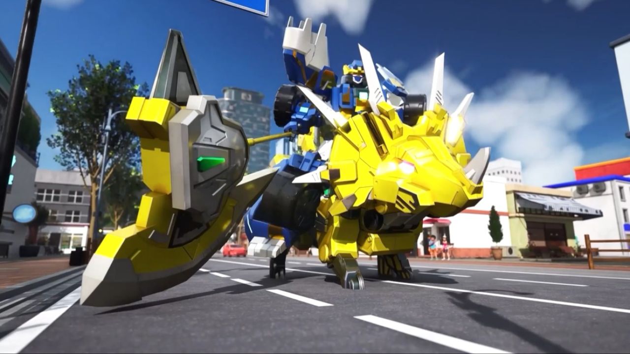 【心奇爆龙战车】机器人与三角龙的完美合作