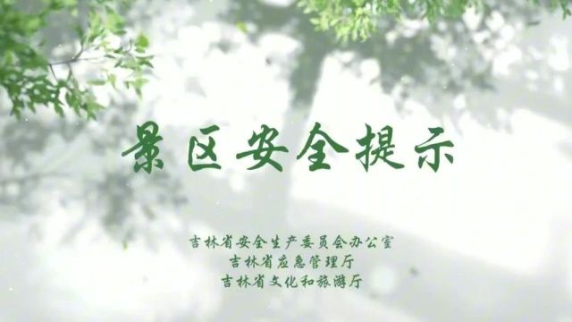 吉林省安委办、省应急管理厅提示:假期景区游玩注意安全