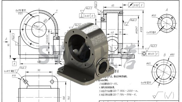 solidwork视频教程SW实战营新标准机械图集涡轮壳2