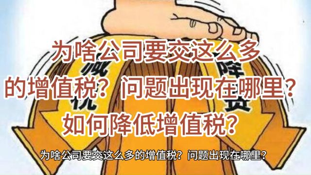 为啥公司要交这么多的增值税?问题出现在哪里?如何降低增值税?