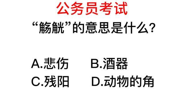 公务员考试,觞觥的意思是什么?