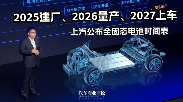 2025建厂、2026量产、2027上车