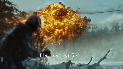 “f14 vs su57  云霄之上对轰 空战大片” #电影 #超燃 #壮志凌云2
