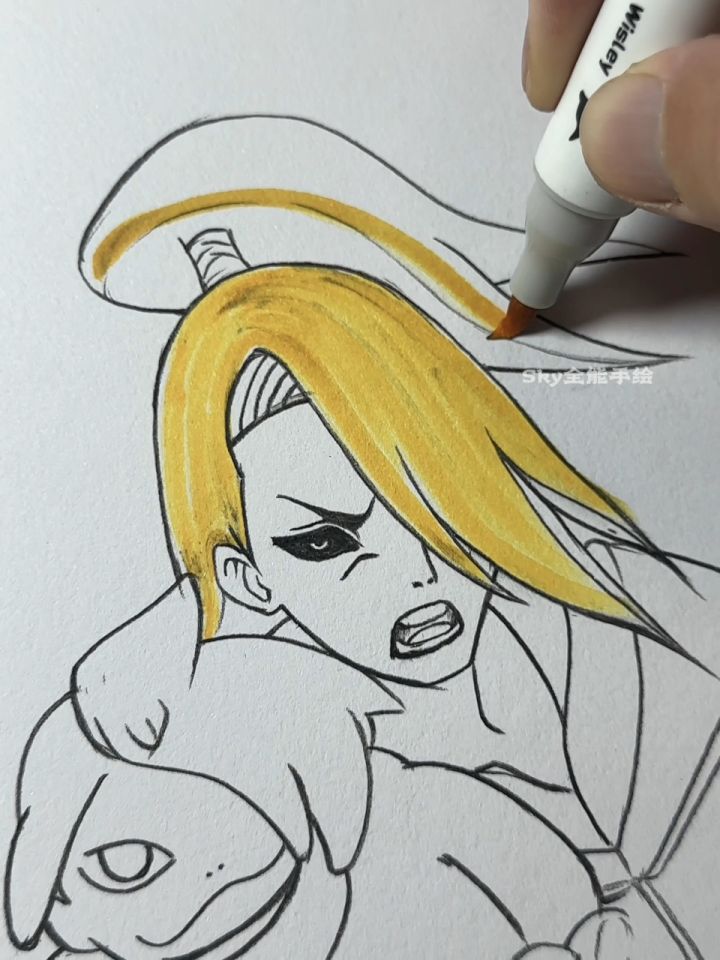 绘画火影忍者中的迪达拉艺术就是爆炸