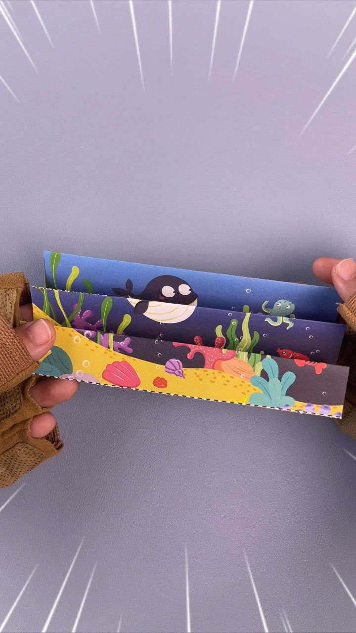 手工折纸,制作大鲸鱼