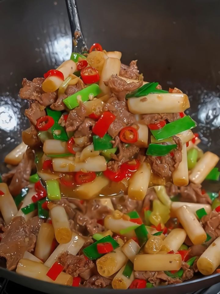 藕带炒牛肉图片