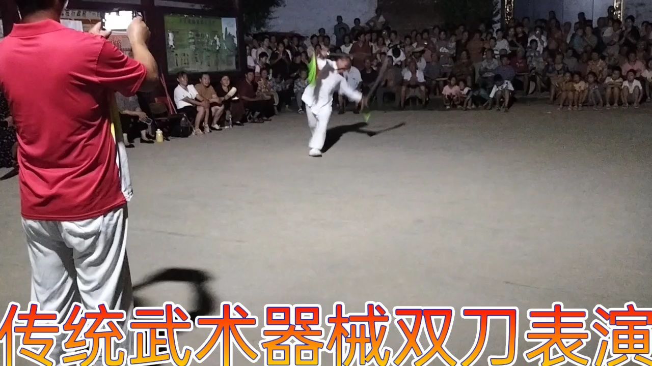 传统武术器械双刀表演