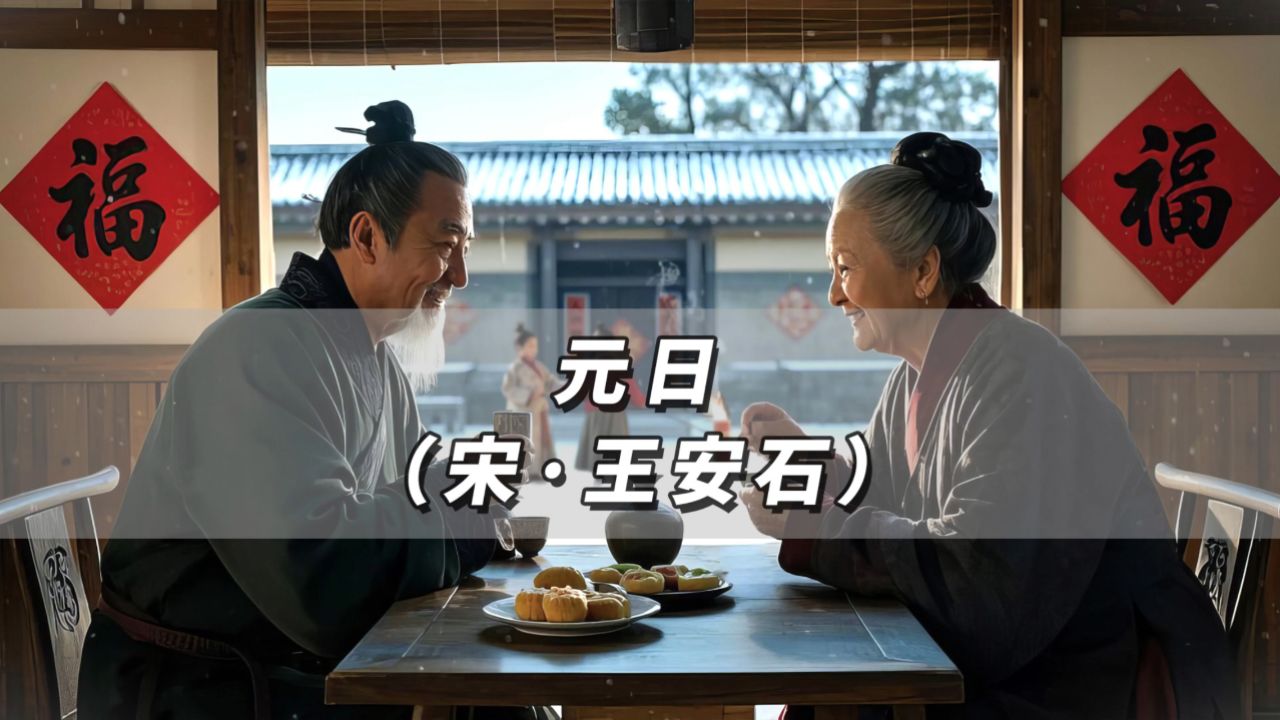 小学必读古诗新图趣诵深解《元日》（宋王安石）爆竹声中一岁除，春风送暖入屠苏。千门万户曈曈日，总把新桃换旧符。_高清1080P在线观看平台_腾讯视频