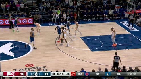 《NBA全场集锦》眼观六路耳听八方！爱德华兹吸引方式锁定队友 沃克不负众望轰进三分