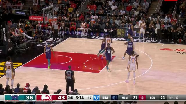 NBA常规赛：黄蜂vs老鹰第2节中文解说回放