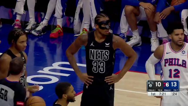  NBA常规赛：篮网vs76人第1节中文解说回放
