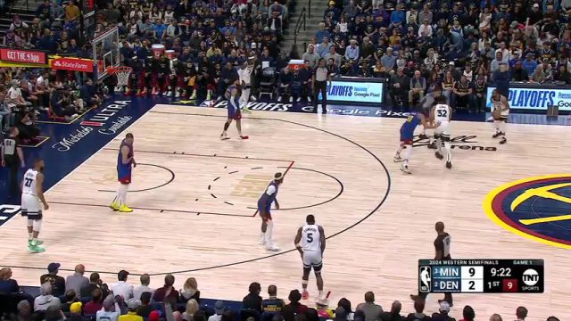 NBA季后赛：森林狼vs掘金第1节英文原声回放