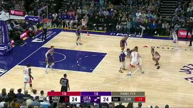 NBA常规赛：火箭vs爵士第1节英文原声回放