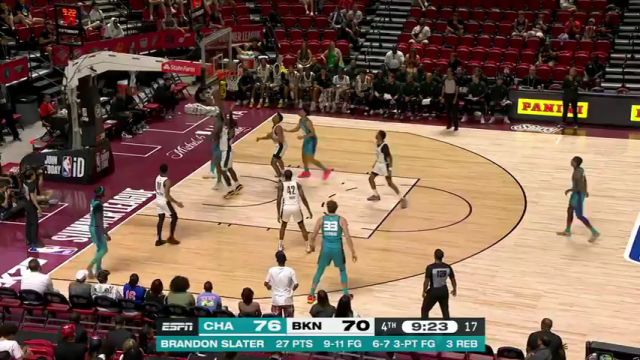 NBA夏季联赛：黄蜂vs篮网第4节英文原声回放