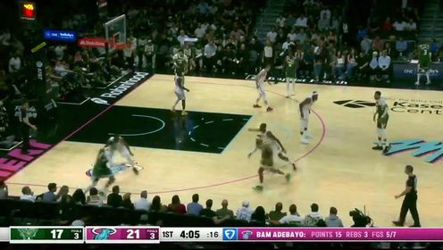 《迈阿密热火》NBA常规赛：雄鹿vs热火第1节中文解说回放