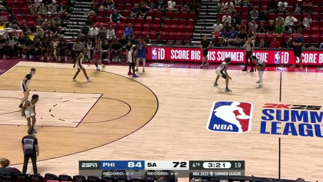 NBA夏季联赛：76人vs马刺第4节中文解说回放