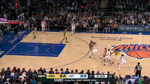 NBA季后赛：步行者vs尼克斯G7第1节中文解说回放
