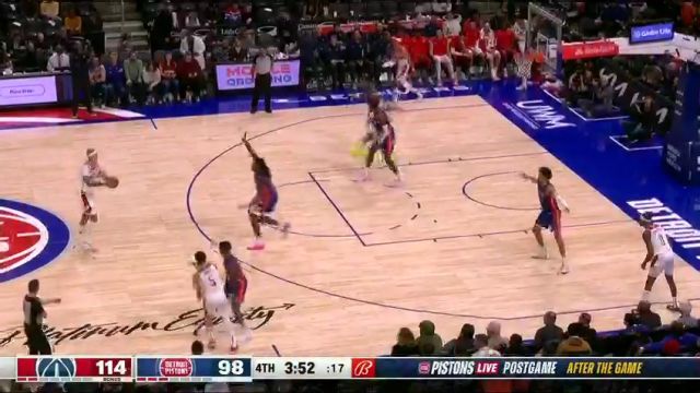 NBA常规赛：奇才vs活塞第4节英文原声回放