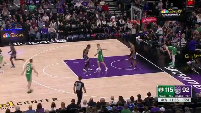 NBA常规赛：凯尔特人vs国王第4节英文原声回放