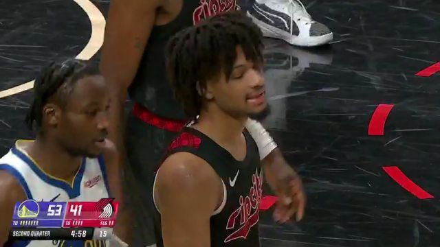 NBA常规赛：勇士vs开拓者第2节中文解说回放