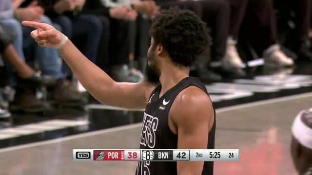 NBA常规赛：开拓者vs篮网第2节中文解说回放