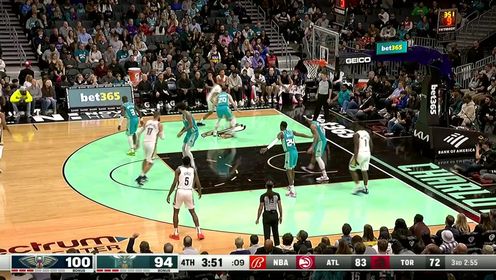 《NBA全场集锦》光谱中心不再沉浸！黄蜂多点连线助攻理德兹双臂暴扣炸筐