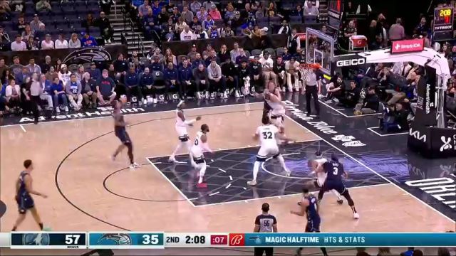 NBA常规赛：森林狼vs魔术第2节英文原声回放