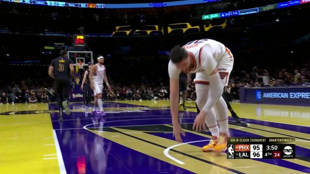 太阳103-106湖人 詹眉合砍58分里夫斯关键三分射落太阳