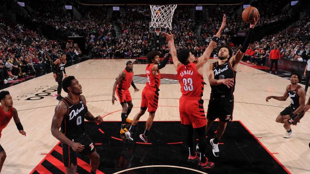 活塞128-122开拓者 格兰特空砍49+8+6活塞五人上双逆转取胜