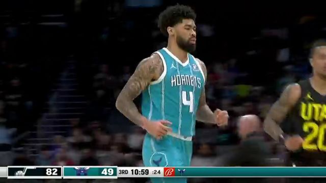 NBA常规赛：爵士vs黄蜂第3节英文原声回放