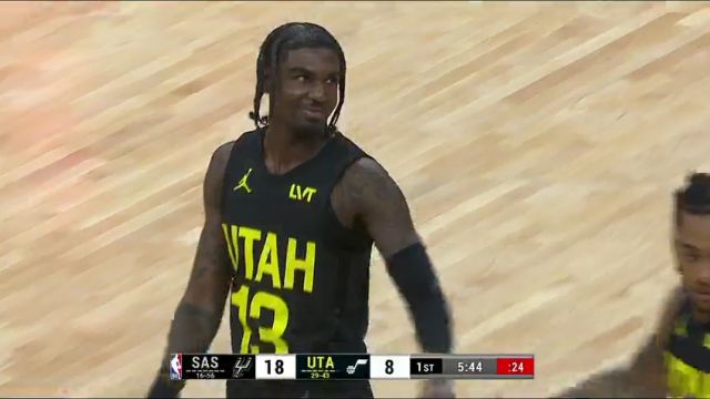 NBA常规赛：马刺vs爵士第1节中文解说回放