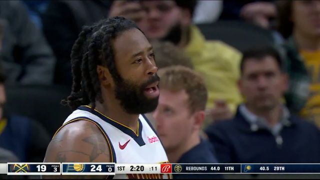 NBA常规赛：掘金vs步行者第1节英文原声回放